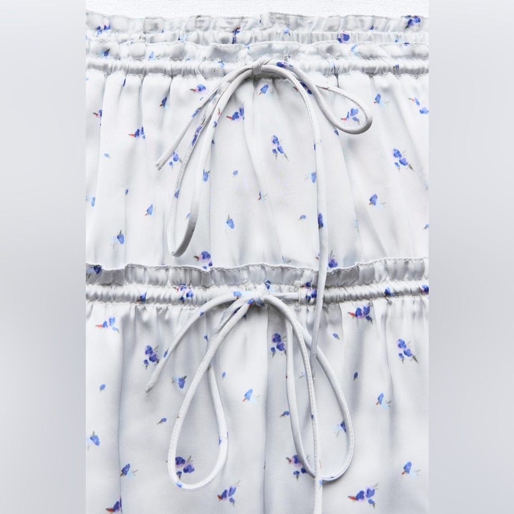 NWT Zara satin floral mini skirt - Picture 5 of 12